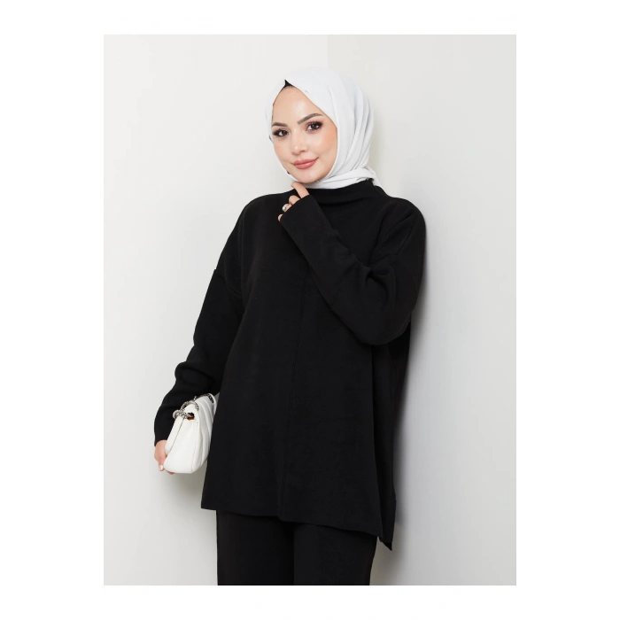 KADIN TRİKO TAKIM YARIM BALIKÇI YAKA PANTOLON KAZAK TAKIM