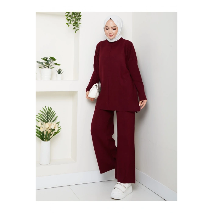 KADIN TRİKO TAKIM YARIM BALIKÇI YAKA PANTOLON KAZAK TAKIM