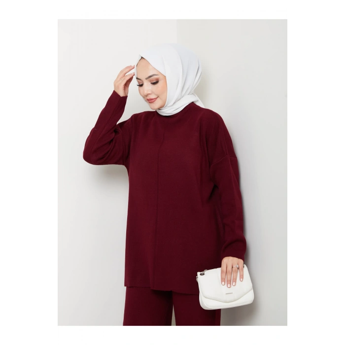 KADIN TRİKO TAKIM YARIM BALIKÇI YAKA PANTOLON KAZAK TAKIM