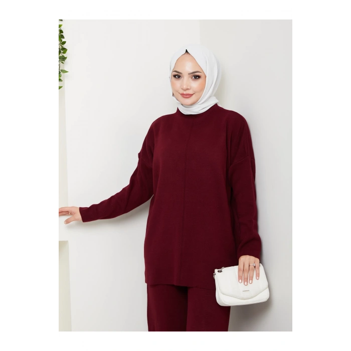 KADIN TRİKO TAKIM YARIM BALIKÇI YAKA PANTOLON KAZAK TAKIM