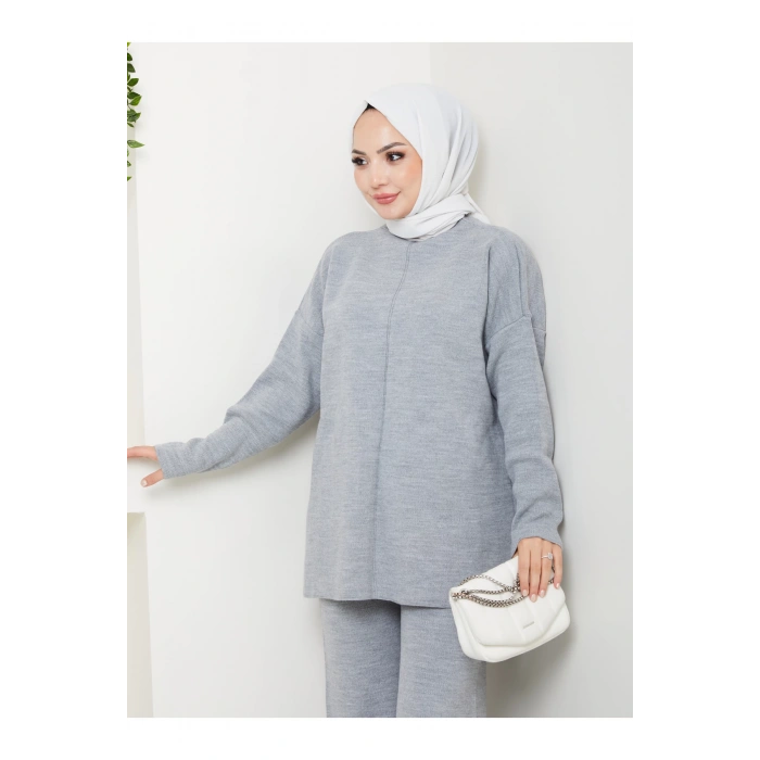 KADIN TRİKO TAKIM YARIM BALIKÇI YAKA PANTOLON KAZAK TAKIM