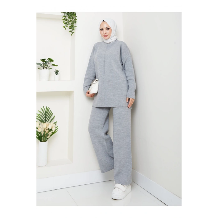 KADIN TRİKO TAKIM YARIM BALIKÇI YAKA PANTOLON KAZAK TAKIM