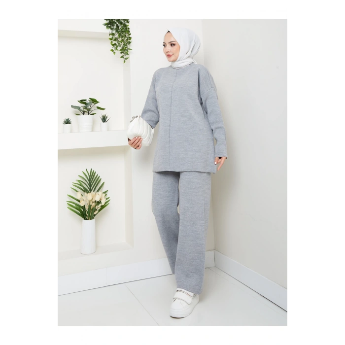 KADIN TRİKO TAKIM YARIM BALIKÇI YAKA PANTOLON KAZAK TAKIM