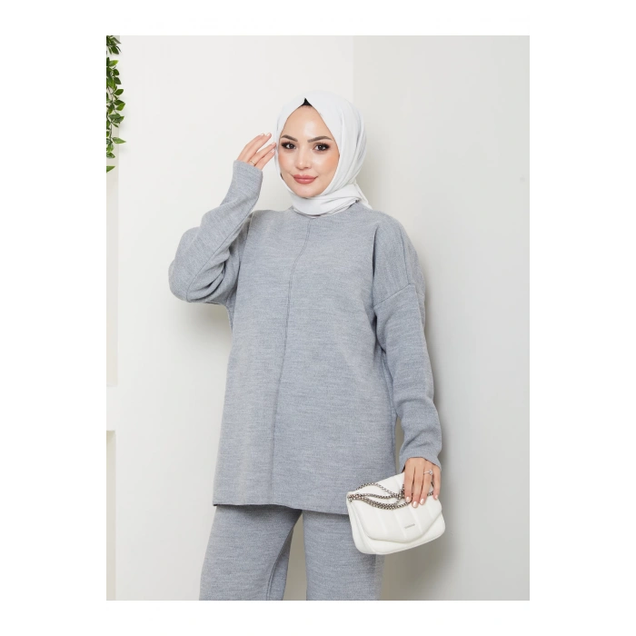 KADIN TRİKO TAKIM YARIM BALIKÇI YAKA PANTOLON KAZAK TAKIM