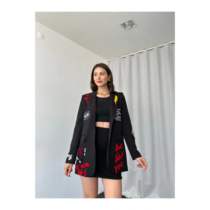 KADIN NAKIŞLI TASARIM CEKET