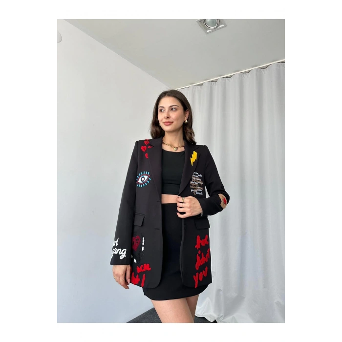 KADIN NAKIŞLI TASARIM CEKET