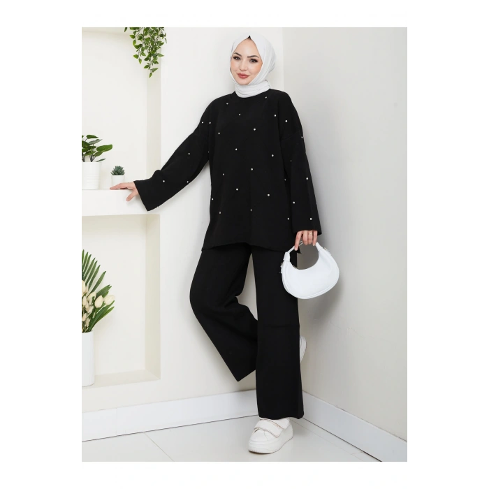 KADIN TAŞ DETAYLI TRİKO TAKIM