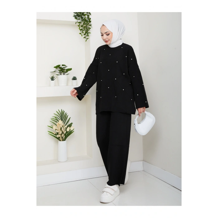 KADIN TAŞ DETAYLI TRİKO TAKIM