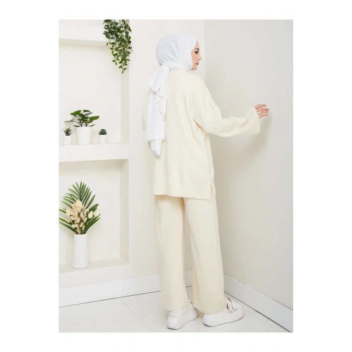 KADIN TAŞ DETAYLI TRİKO TAKIM