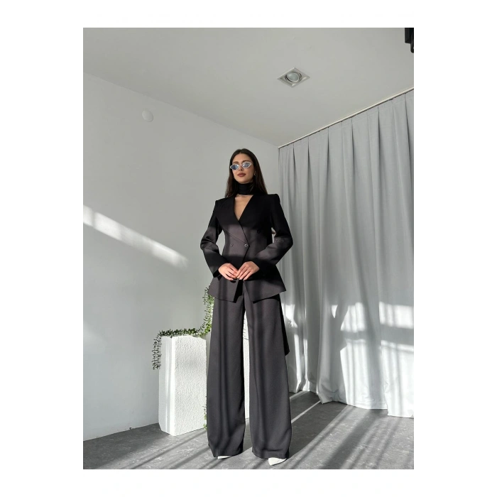 KADIN ÖZEL TASARIM AMARA KRUVAZE CEKETLİ PANTOLON TAKIM