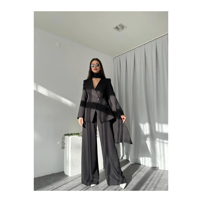 KADIN ÖZEL TASARIM AMARA KRUVAZE CEKETLİ PANTOLON TAKIM