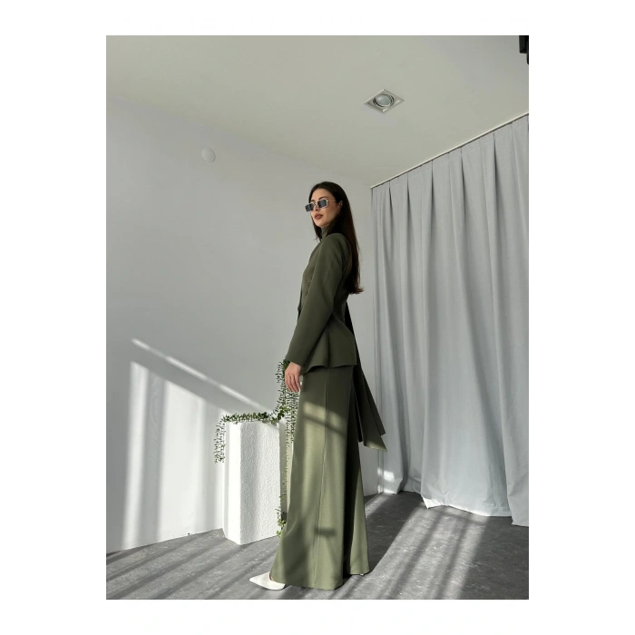 KADIN ÖZEL TASARIM AMARA KRUVAZE CEKETLİ PANTOLON TAKIM