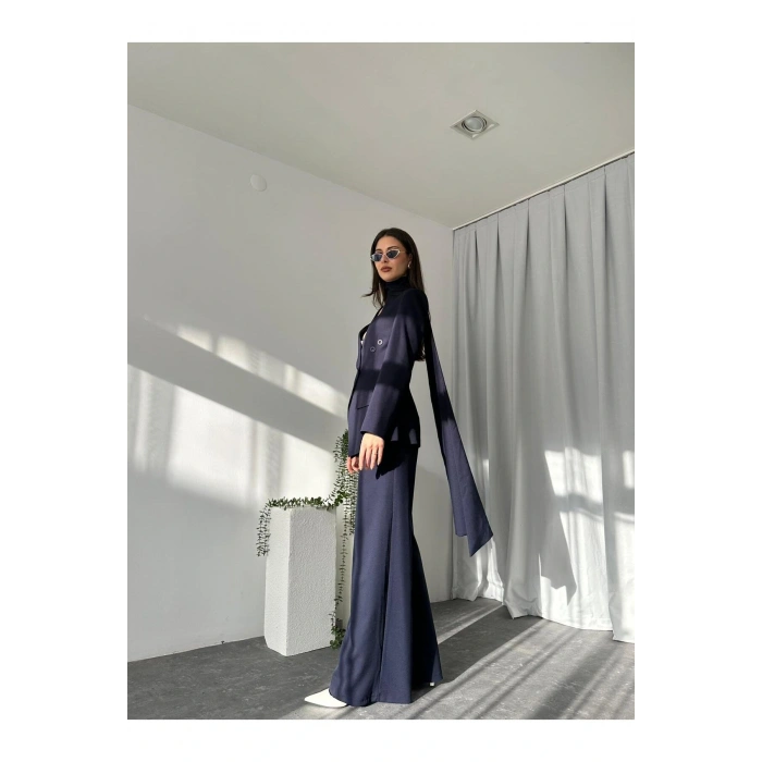 KADIN ÖZEL TASARIM AMARA KRUVAZE CEKETLİ PANTOLON TAKIM