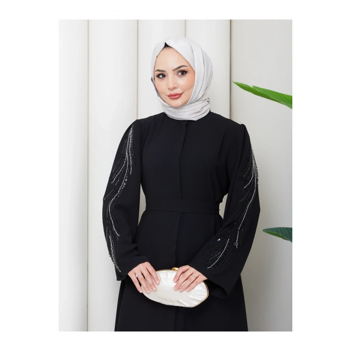TAŞLİ ABAYA TESETTÜR GIYIM KADIN FERACE ELBISE