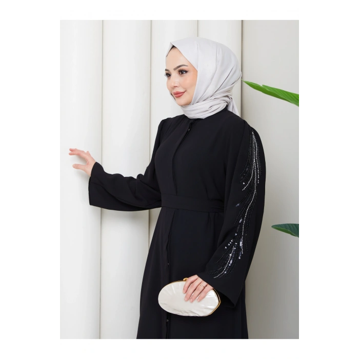 TAŞLİ ABAYA TESETTÜR GIYIM KADIN FERACE ELBISE