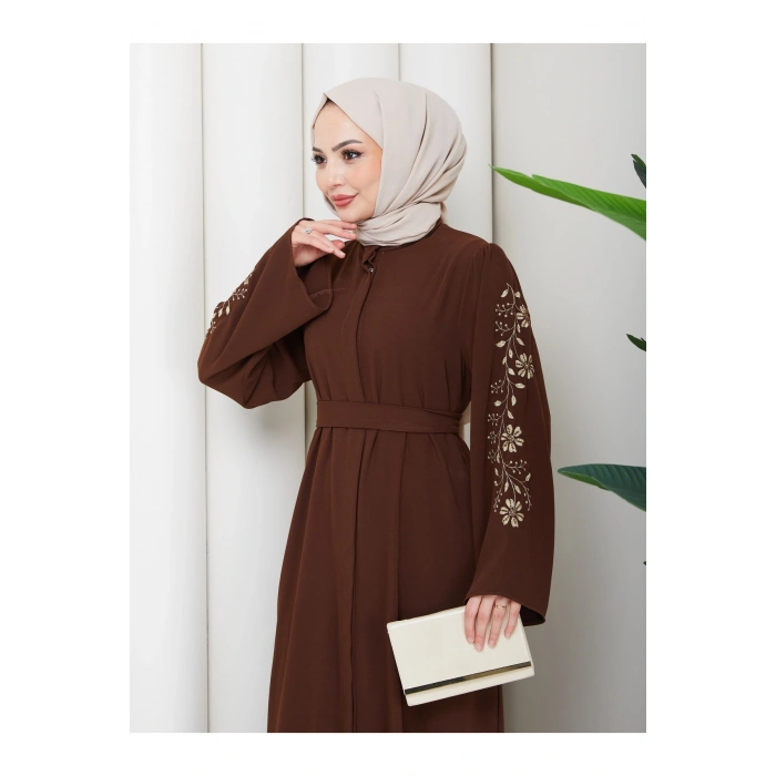 NAKŞLİ ABAYA TESETTÜR GIYIM KADIN FERACE ELBISE