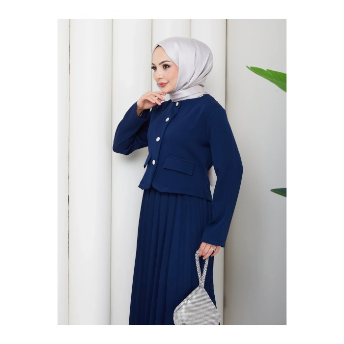 KADIN CEKET PİLELİ ETEKLI TESETTÜR TAKIM