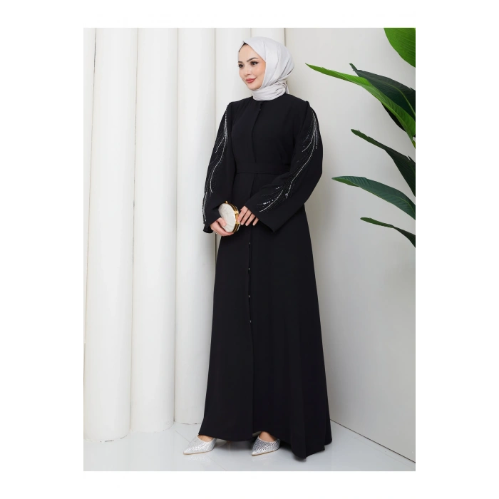TAŞLİ ABAYA TESETTÜR GIYIM KADIN FERACE ELBISE