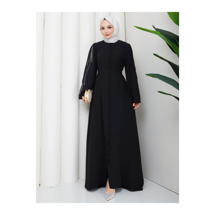 TAŞLİ ABAYA TESETTÜR GIYIM KADIN FERACE ELBISE
