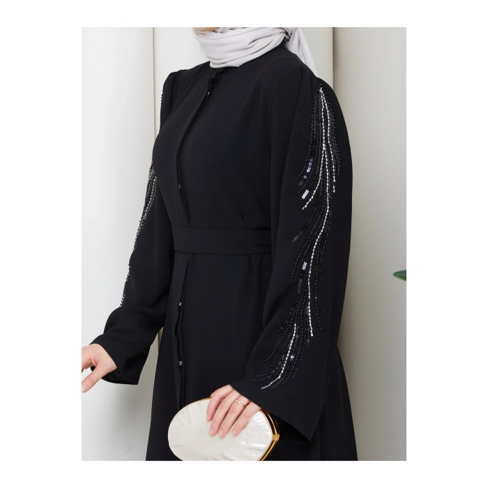 TAŞLİ ABAYA TESETTÜR GIYIM KADIN FERACE ELBISE