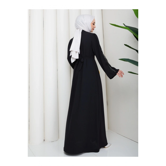 TAŞLİ ABAYA TESETTÜR GIYIM KADIN FERACE ELBISE
