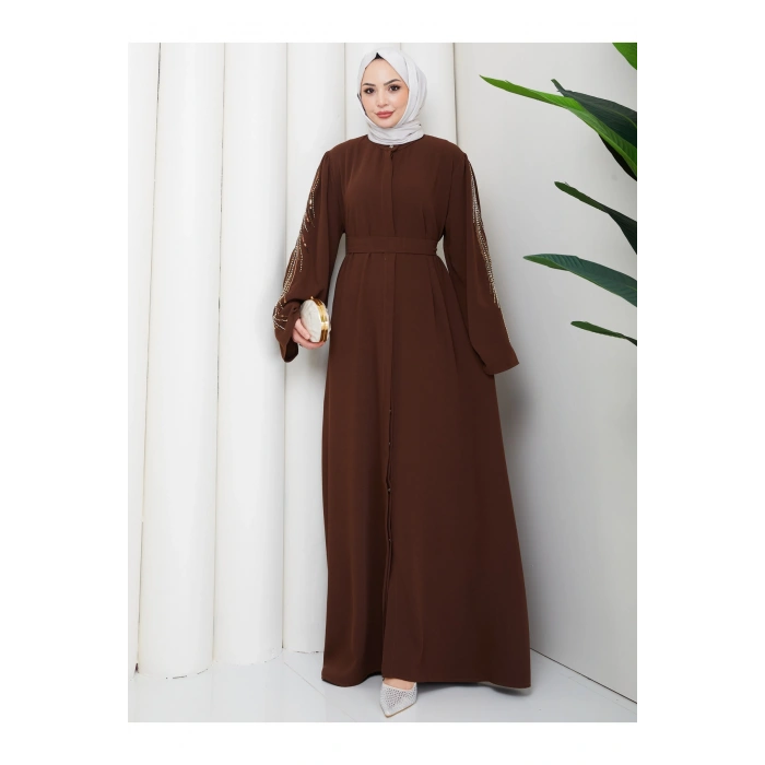 TAŞLİ ABAYA TESETTÜR GIYIM KADIN FERACE ELBISE