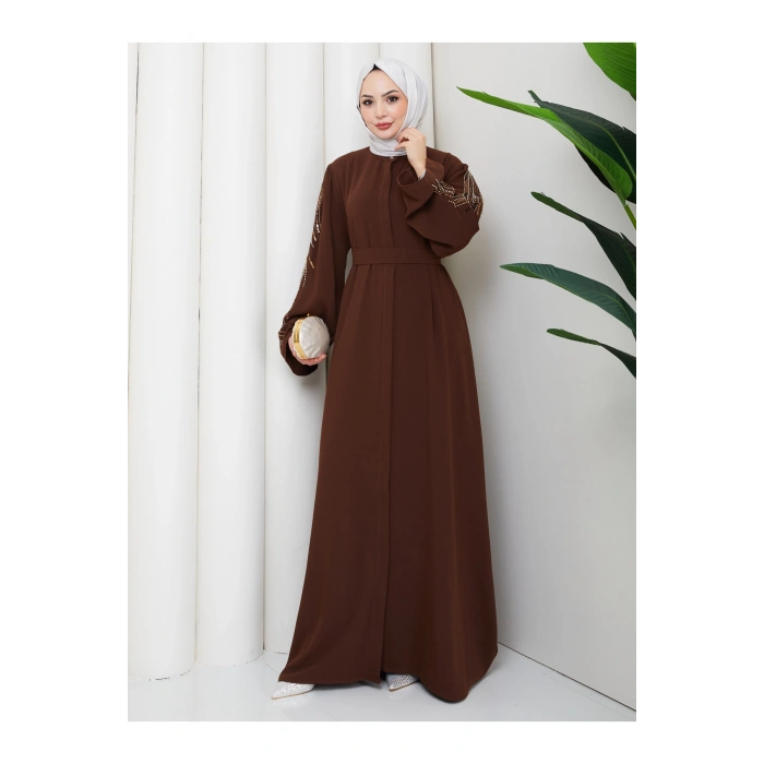 TAŞLİ ABAYA TESETTÜR GIYIM KADIN FERACE ELBISE