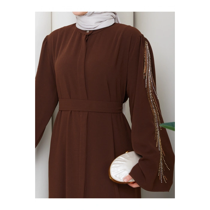 TAŞLİ ABAYA TESETTÜR GIYIM KADIN FERACE ELBISE