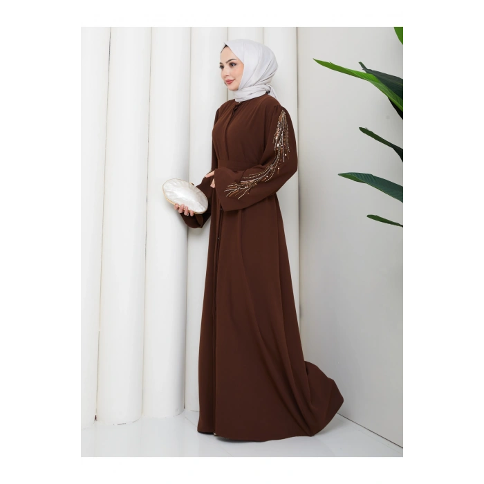 TAŞLİ ABAYA TESETTÜR GIYIM KADIN FERACE ELBISE