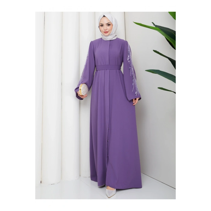 TAŞLİ ABAYA TESETTÜR GIYIM KADIN FERACE ELBISE