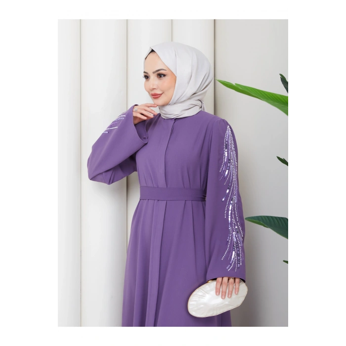 TAŞLİ ABAYA TESETTÜR GIYIM KADIN FERACE ELBISE