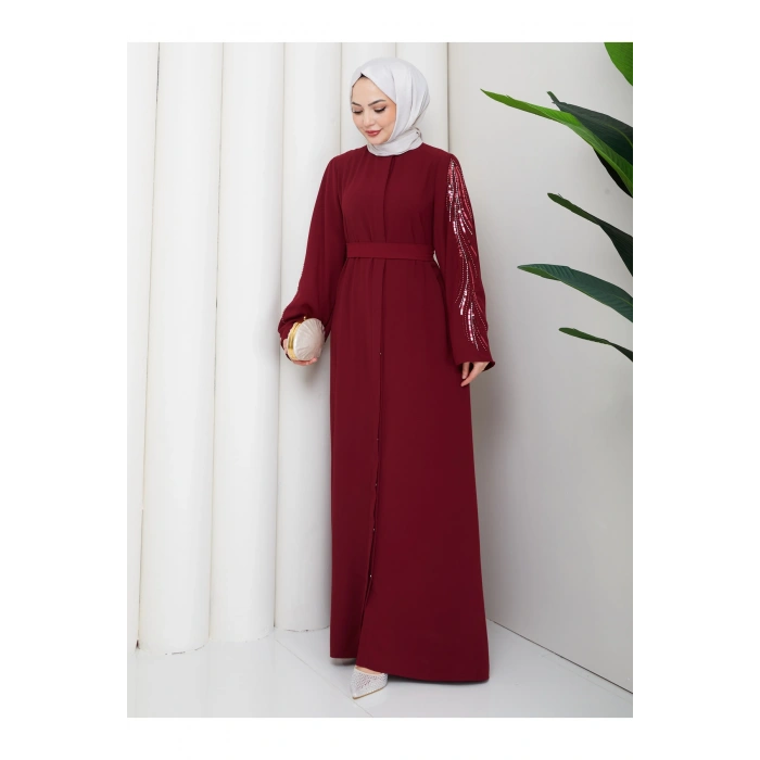 TAŞLİ ABAYA TESETTÜR GIYIM KADIN FERACE ELBISE