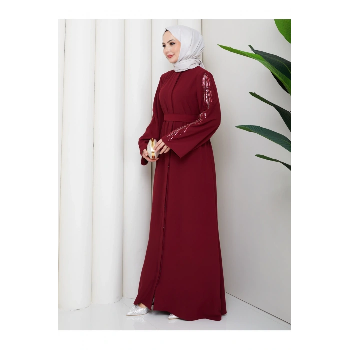 TAŞLİ ABAYA TESETTÜR GIYIM KADIN FERACE ELBISE