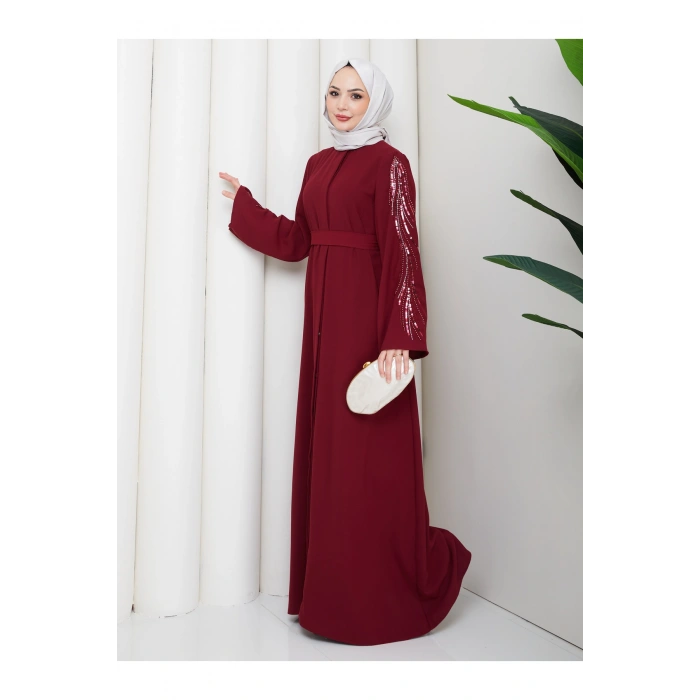 TAŞLİ ABAYA TESETTÜR GIYIM KADIN FERACE ELBISE