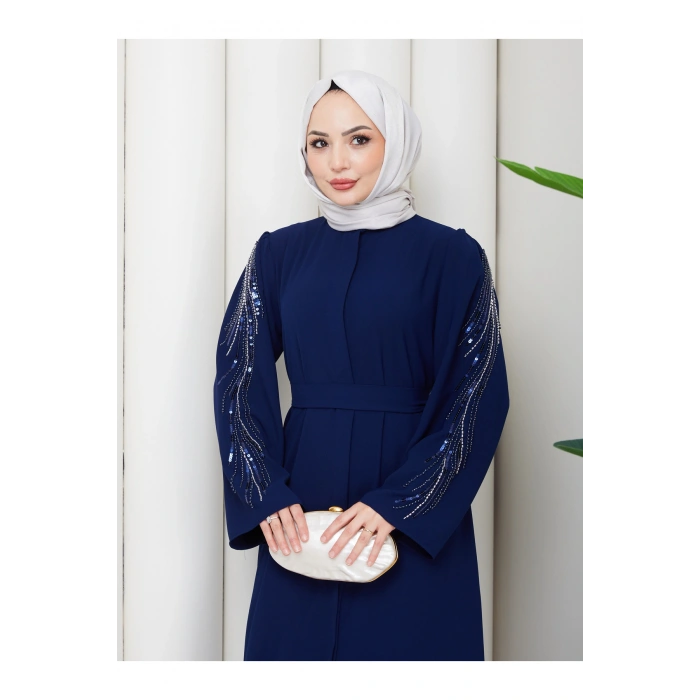 TAŞLİ ABAYA TESETTÜR GIYIM KADIN FERACE ELBISE