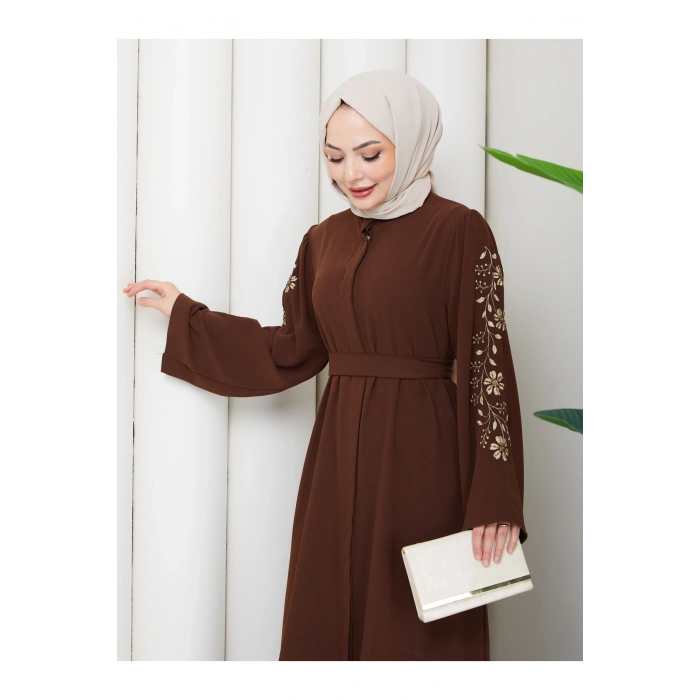 NAKŞLİ ABAYA TESETTÜR GIYIM KADIN FERACE ELBISE