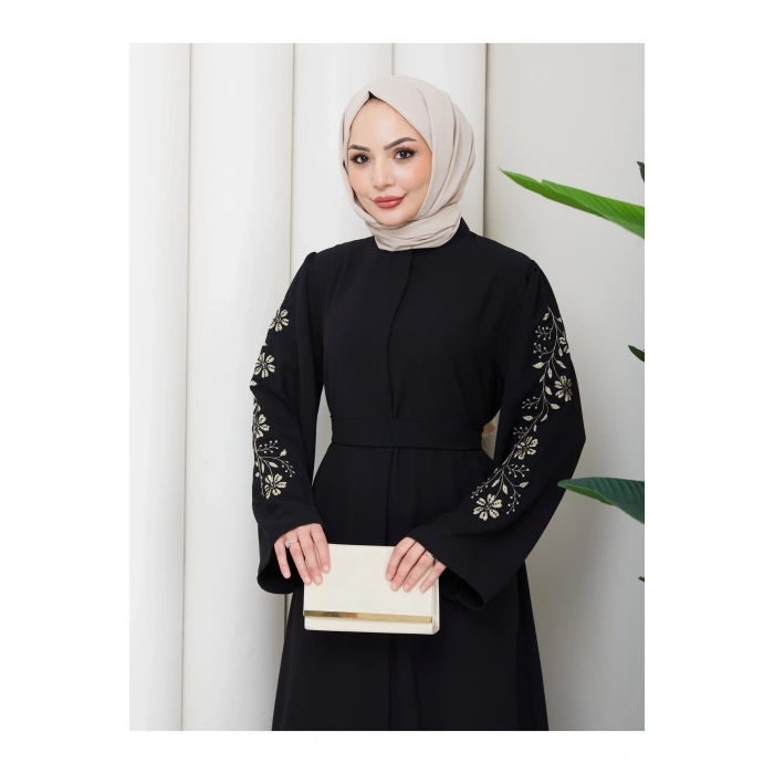 NAKŞLİ ABAYA TESETTÜR GIYIM KADIN FERACE ELBISE