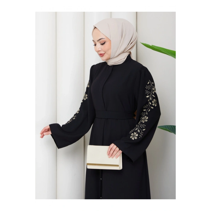 NAKŞLİ ABAYA TESETTÜR GIYIM KADIN FERACE ELBISE