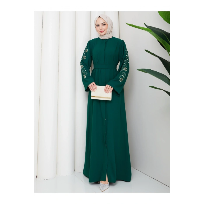 NAKŞLİ ABAYA TESETTÜR GIYIM KADIN FERACE ELBISE