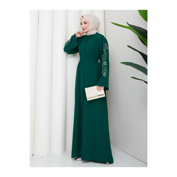 NAKŞLİ ABAYA TESETTÜR GIYIM KADIN FERACE ELBISE