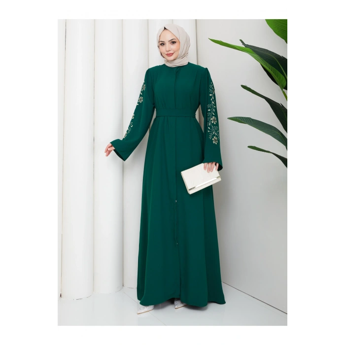 NAKŞLİ ABAYA TESETTÜR GIYIM KADIN FERACE ELBISE