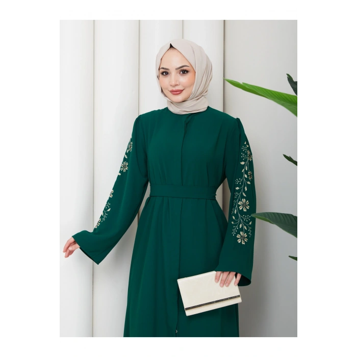 NAKŞLİ ABAYA TESETTÜR GIYIM KADIN FERACE ELBISE