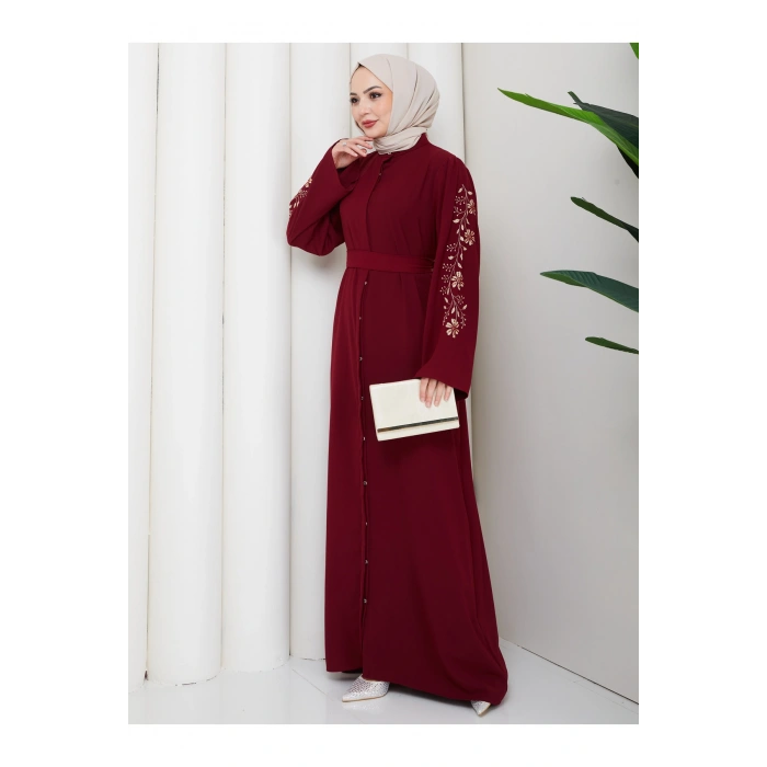 NAKŞLİ ABAYA TESETTÜR GIYIM KADIN FERACE ELBISE