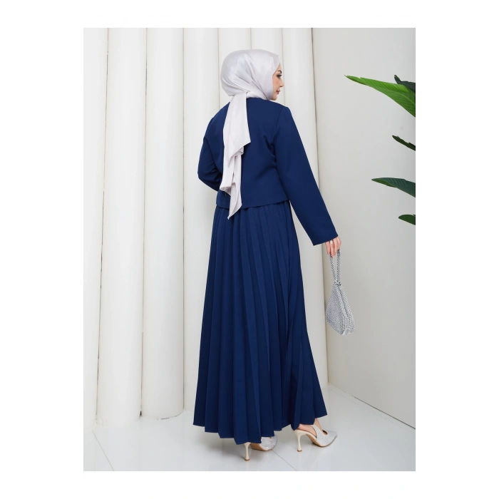 KADIN CEKET PİLELİ ETEKLI TESETTÜR TAKIM