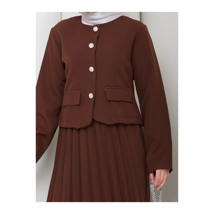 KADIN CEKET PİLELİ ETEKLI TESETTÜR TAKIM