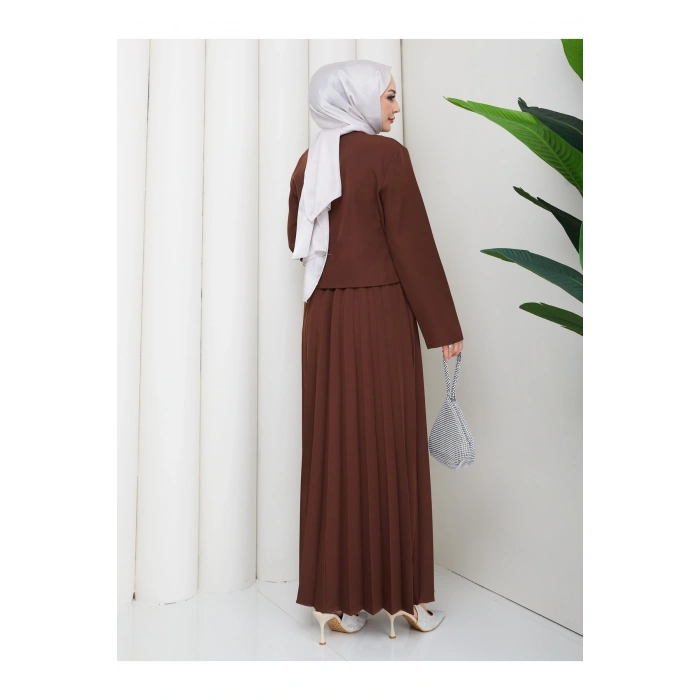 KADIN CEKET PİLELİ ETEKLI TESETTÜR TAKIM