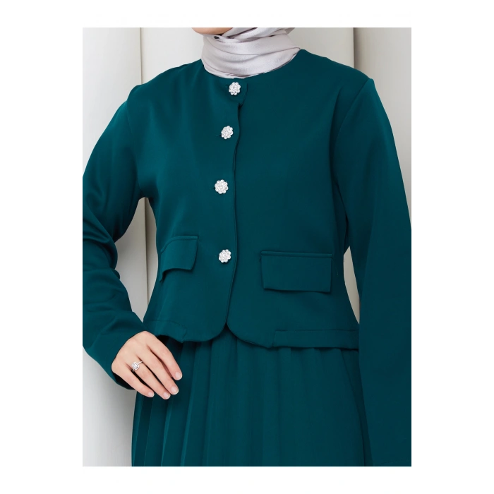 KADIN CEKET PİLELİ ETEKLI TESETTÜR TAKIM