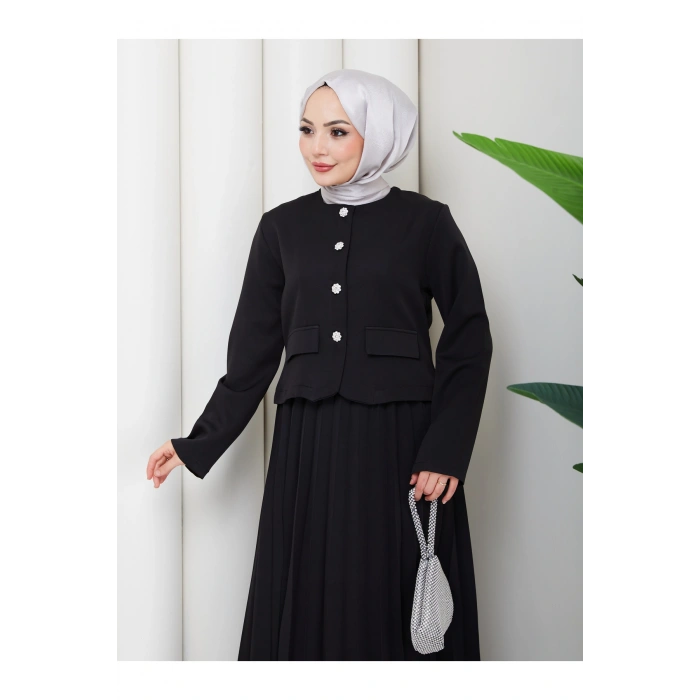 KADIN CEKET PİLELİ ETEKLI TESETTÜR TAKIM