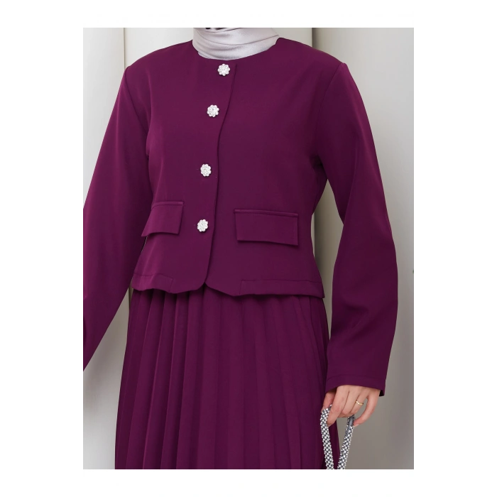 KADIN CEKET PİLELİ ETEKLI TESETTÜR TAKIM