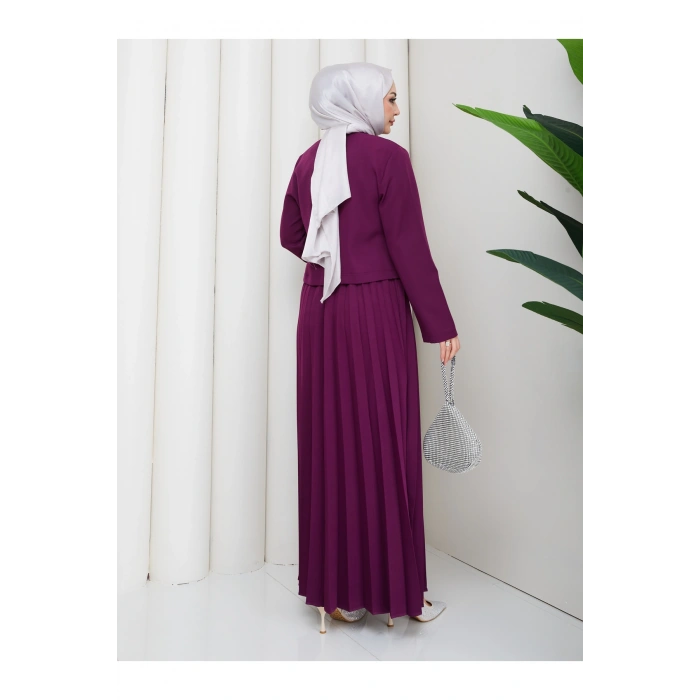 KADIN CEKET PİLELİ ETEKLI TESETTÜR TAKIM